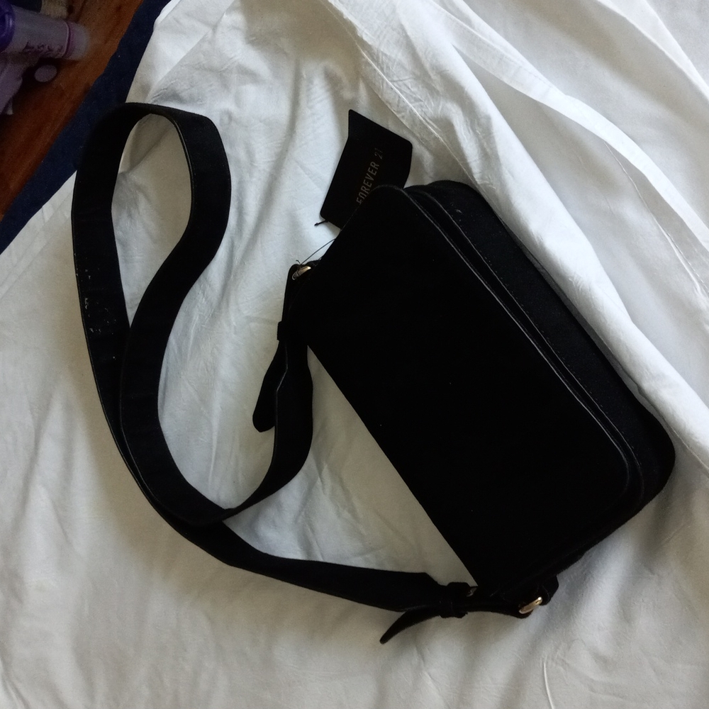 Forever 21 man made faux suede shoulder purse